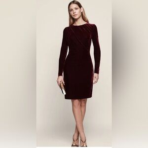Reiss Burgundy Velvet Dress